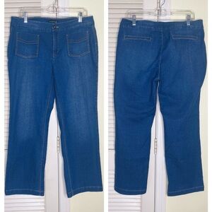 Susan Graver Straight Leg Jeans womens size 14p Denim Stretch
